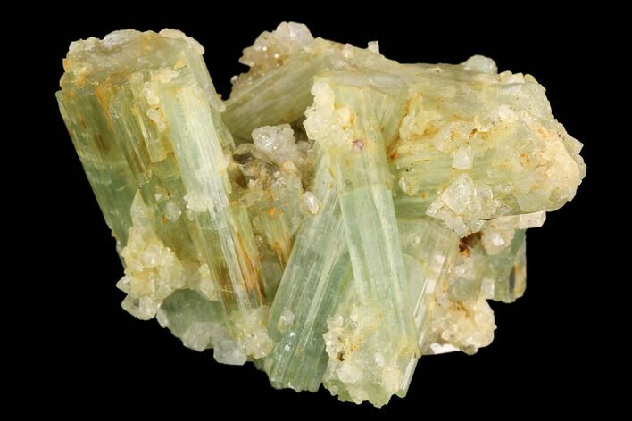 Blue-Green Beryl Crystals With Topaz - Transbaikalia, Russia #93522